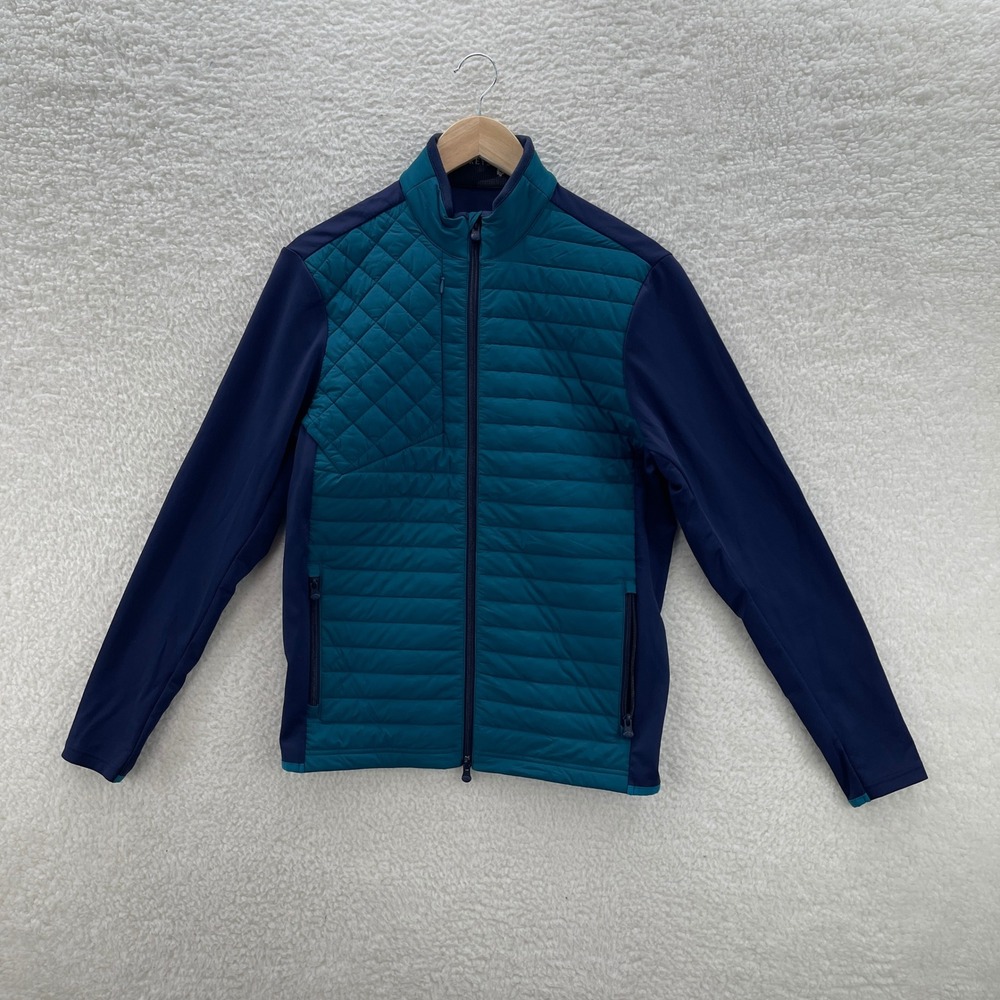 Greyson Jacket Mens Small Blue Yukon Ultra Light Hybrid Quilted Full Zip Golf